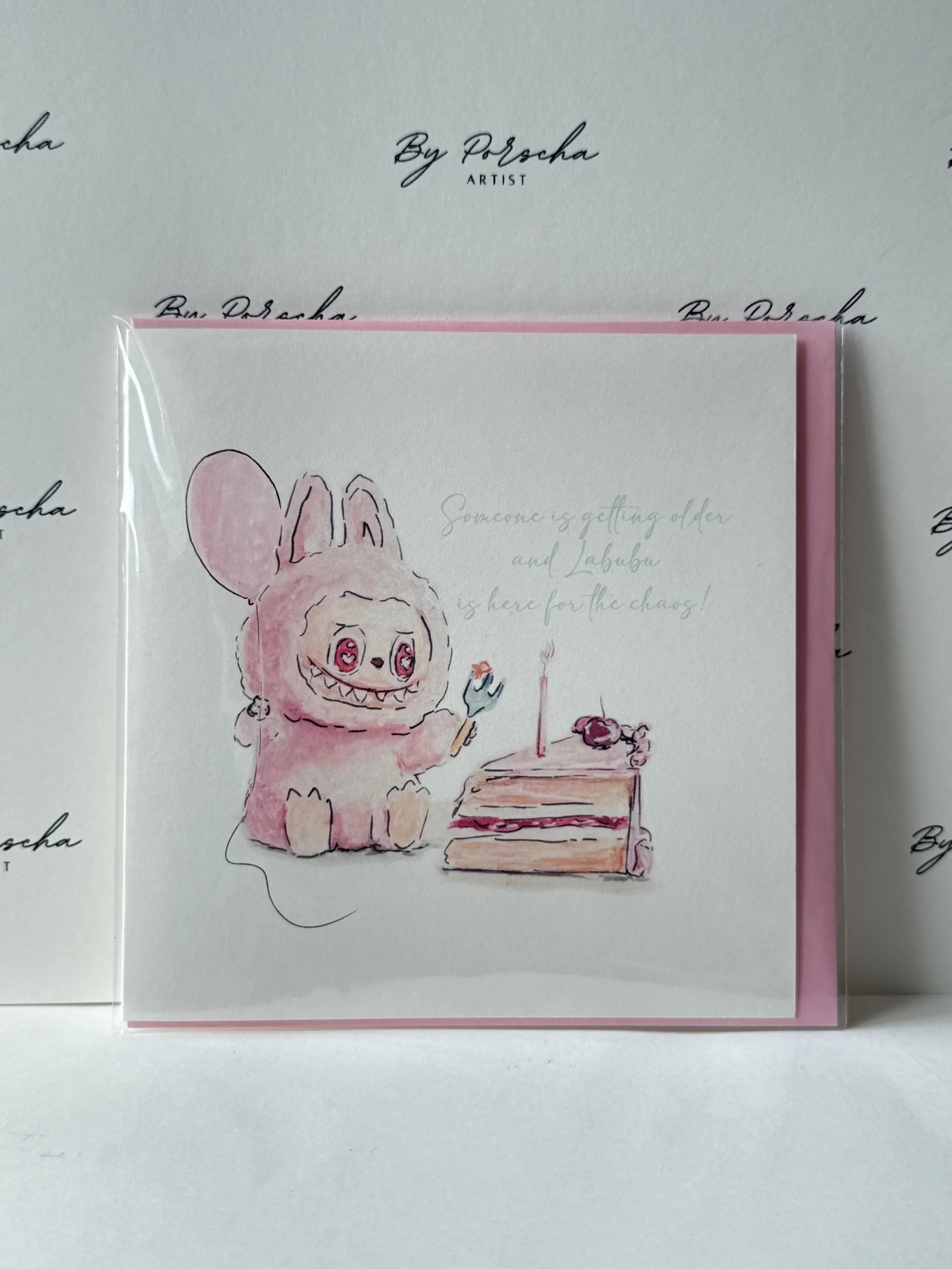 Labubu Birthday card – By Porscha